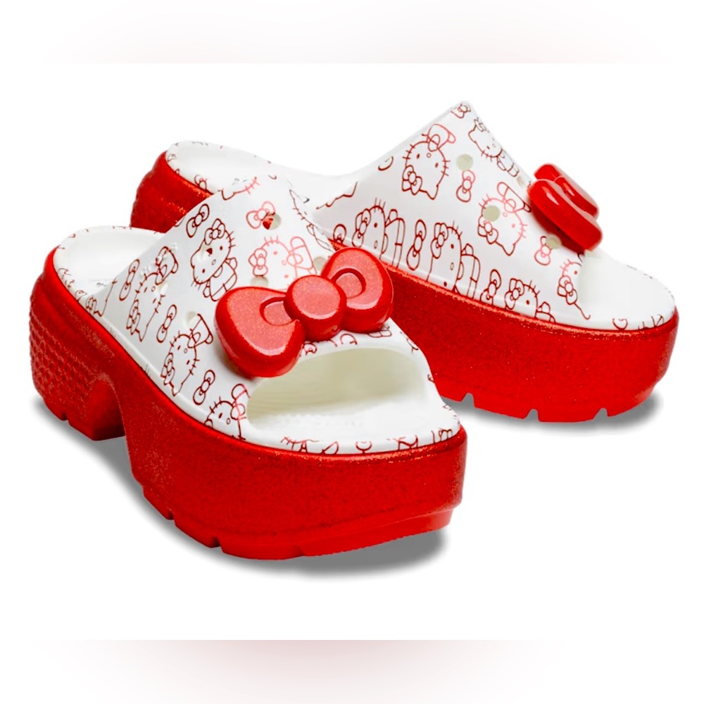 Hello Kitty Stomp Slide Clog 50th Anniversary Crocs NWT size 8